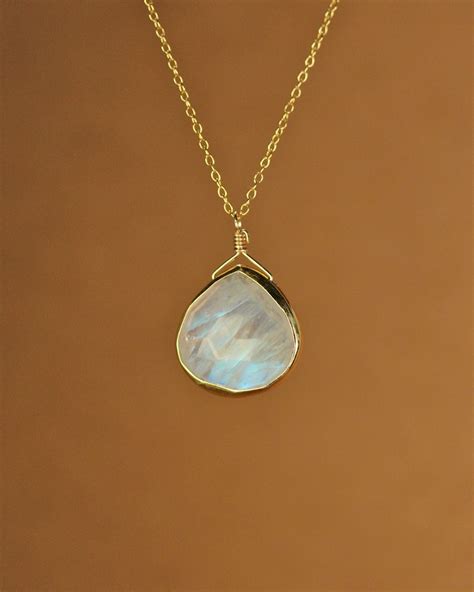 Moonstone Necklace Gold Moonstone June Birthstone A Fancy Gold