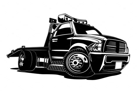 Cartoon Tow Truck Transportation Illustrations ~ Creative Market