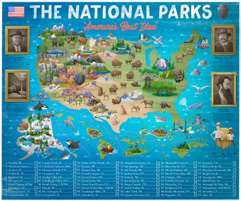 National Parks By State Map Map