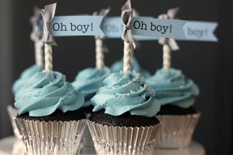 Momjunction has a big list of unique centerpieces ideas for boys and girls. Baby boy shower cupcakes, blue & gray chevron - Frosted ...