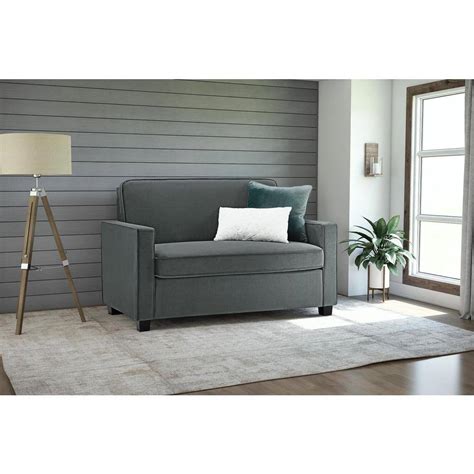 Casey Twin Size Grey Velvet Sleeper Sofa 2153459 The Home Depot