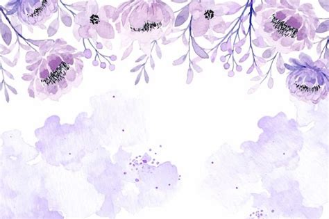 Premium Vector Soft Purple Floral With Watercolor Abstract Background