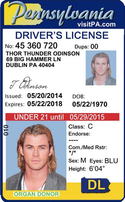 Pennsylvania Old Pa Under 21 Drivers License Scannable Fake Id