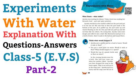 Experiments With Water Class 5 Explanation With Questions And