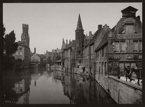 Historic Bandw Photos Of Bruges Belgium 19th Century Monovisions