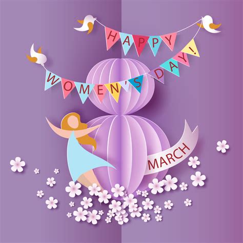 Woman Day 8 March Womens Day Cards Elegant Vector Vectorkh