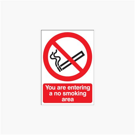 Self Adhesive A3 You Are Entering A No Smoking Area Signs Safety Sign Uk