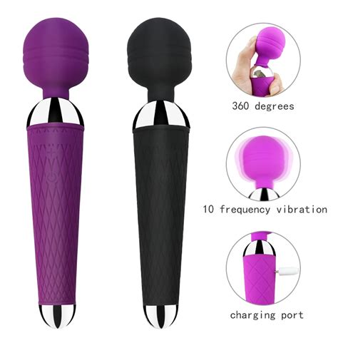 Powerful Oral Clit Vibrators Usb Charge Av Magic Wand Vibrator Anal Massager Adult Sex Toys For