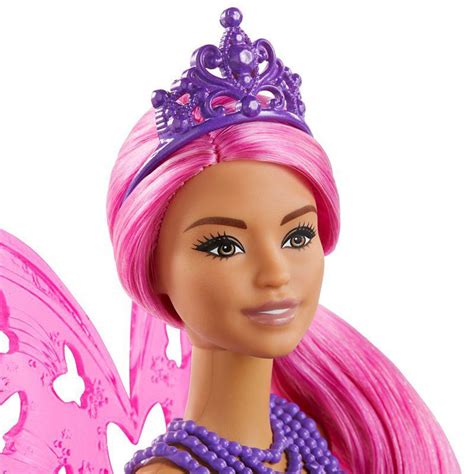 Muñeca Hada Barbie Dreamtopia 30 Cm Pelo Rosa Alas Y Tiara Barbiepedia