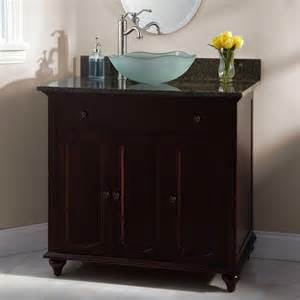 Vanity with vessel sinks included is very amazing in designs. 36" Cordova Cherry Vessel Sink Vanity - Bathroom