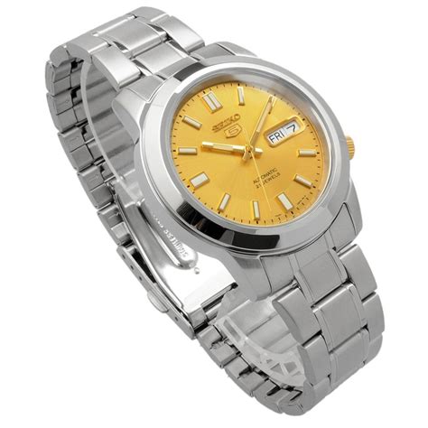 Seiko 5 SNKK13K1 Automatic 21 Jewels Gold Dial Stainless Steel Men S