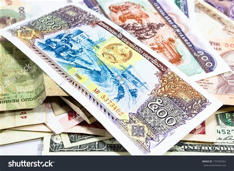 Collection Various Currencies Countries Globe Stock Photo 176702564