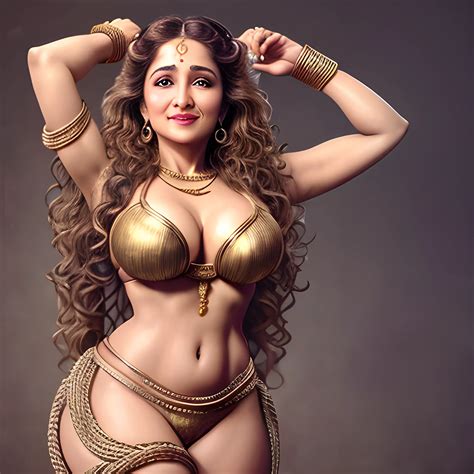 Messy Long And Wavy Hair Madhuri Dixit Babe In Slave Leia Costu