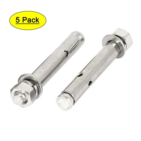 5 Pcs Stainless Steel Hex Nut Sleeve Anchors Expansion Screws Bolts 5