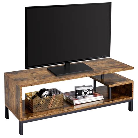 Industrial Tv Stand Tv Console Table With Metal Legs Rustic Brown