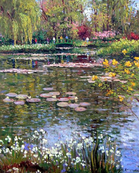 Impressionism Painting Monets Lily Pond Giverny By Roelof Rossouw