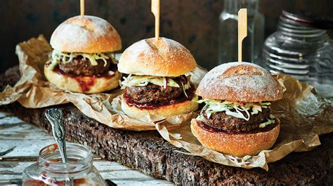 With the number of recipes we have here, there's always something new for you and your pooch to try. Kangaroo burgers with apple slaw | Burger recipes | SBS Food