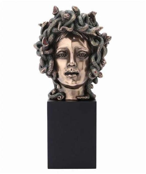 Medusa Head Bronze Bust Figurine Gothic Ts