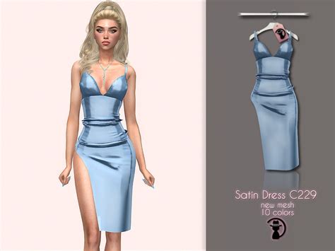 The Sims Resource Satin Dress C229