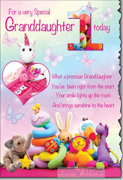 Granddaughter 1st Birthday Greeting Cards By Loving Words