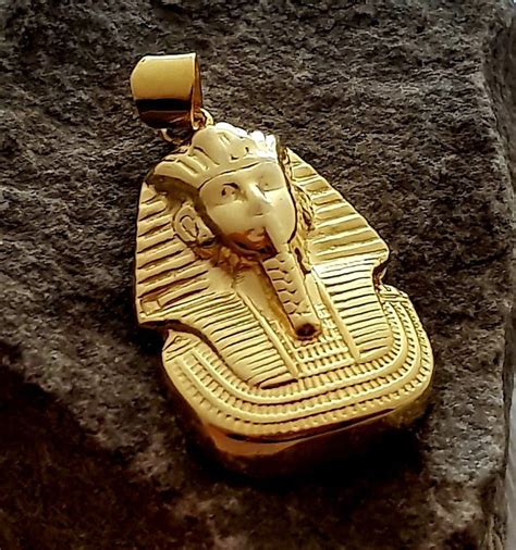 King Tut Necklace 14k Gold Over Sterling Silver Tutankhamun Etsy
