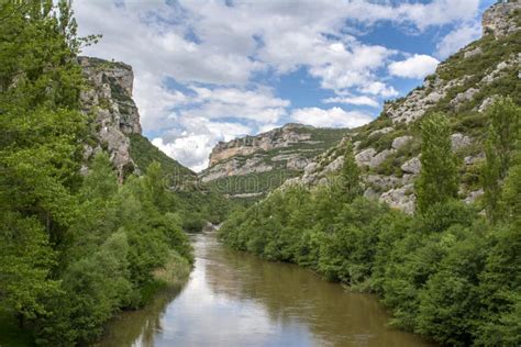 Ebro River Canyon At Cloudy Day In Province Of Burgos Stock Image