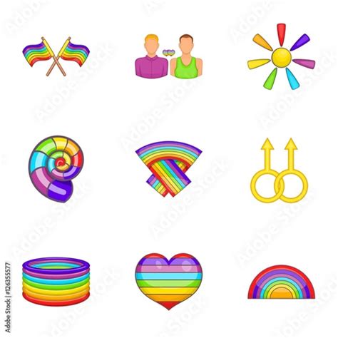 Lgbt Icons Set Cartoon Illustration Of Lgbt Vector Icons For Web