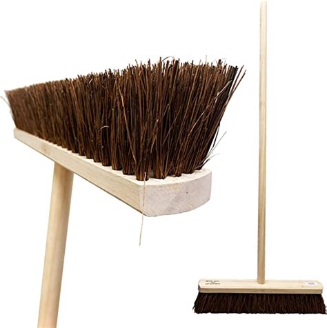 Tdbs 18 Stiff Natural Bassine Broom Head With Strong Wooden Brush