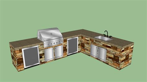 Dining table for kitchen 04. Outdoor Kitchen | 3D Warehouse