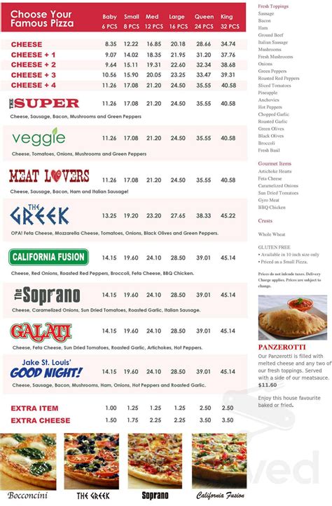 Welcome to the golden gate chinese restaurant website! Capri Pizzeria menu in Amherstburg, Ontario, Canada