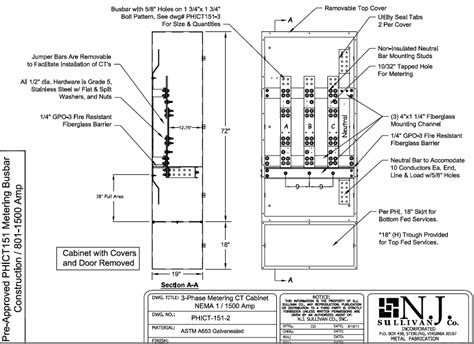 Nj Sullivanct Cabinet 3 Phase Metering Nema 1 801 1500 Amp