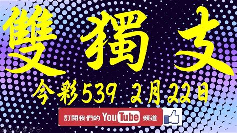 【神算539】2月22日 上期中03 04 37 今彩539 雙獨支 Youtube