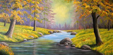 Autumn At The Creek Painting By Connie Tom Fine Art America