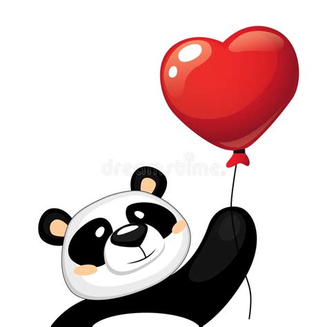A Panda And A Heart Vector Or Color Illustration Stock Illustration