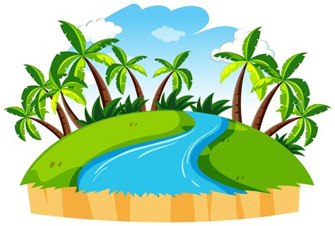 Isolated River Nature Landscape 297722 Vector Art At Vecteezy