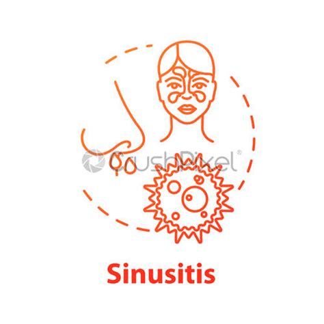Sinusitis Concept Icon Virus And Germs Stuffy Nose Paranasal