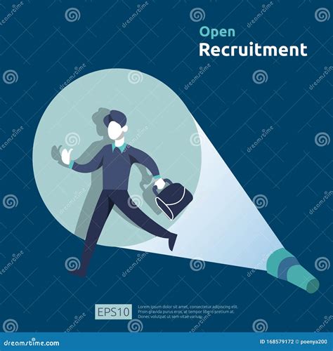 Online Recruitment and Job Hiring Concept with People Character. Agency