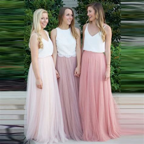Women 3 Layers Lace Maxi Long Skirt Soft Tulle Skirts Wedding