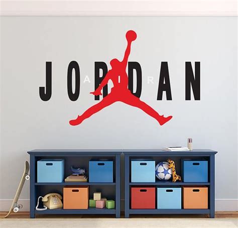 Michael Jordan Wall Decal Basketball Wall Decal Sports Etsy Sports