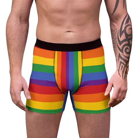 Gay Pride LGBTQ Flag Stripes Rainbow Men S Boxer Etsy