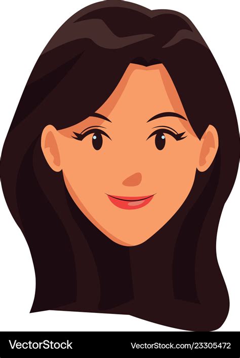 Cute Woman Face Cartoon Royalty Free Vector Image