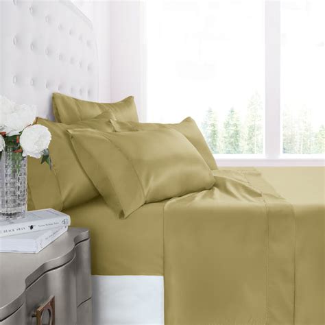Egyptian Luxury 1200 Series Silky Soft Satin 4 Piece Bed Sheet Set U
