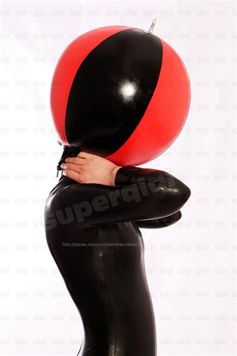 100 latex rubber 0 45mm inflatable mask hood catsuit suit black handmade unique ebay