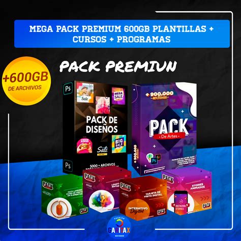 MEGA PACK PREMIUM GB Plantillas Cursos Programas Photoshop Illustrator Y CorelDRAW Garitax