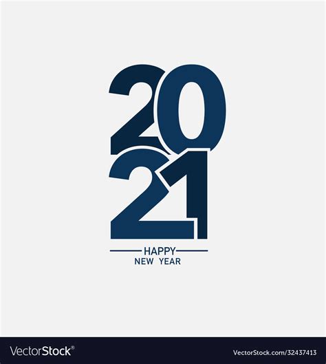 2021 Happy New Year Logo Text Design Royalty Free Vector