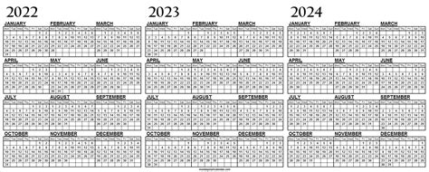 2021 2023 Three Year Calendar Free Printable Word Templates 3 Year