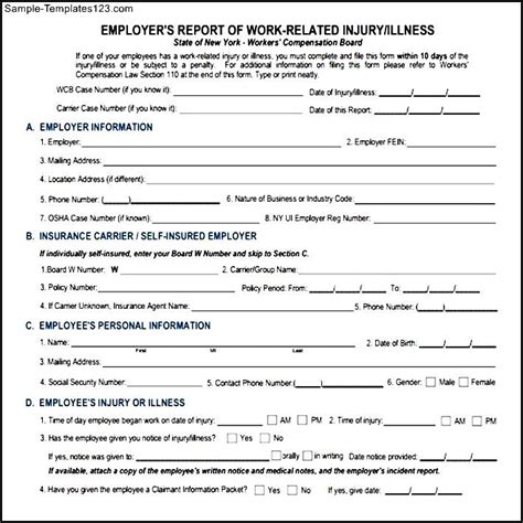Free Download Pdf Workers Compensation Form Sample Templates Sample
