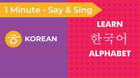 Learn The Korean Alphabet In 60 Seconds Korean Alphabet Song Teach