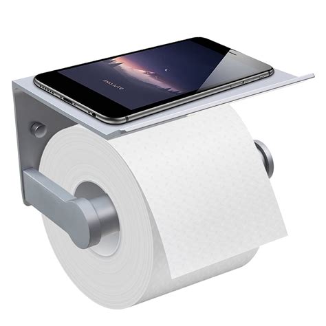 Toilet Paper Holder With Phone Shelf Fit Mega Rolls Tissue Roll