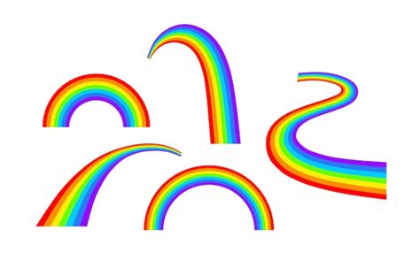 Premium Vector Rainbows In Different Shape On White Background